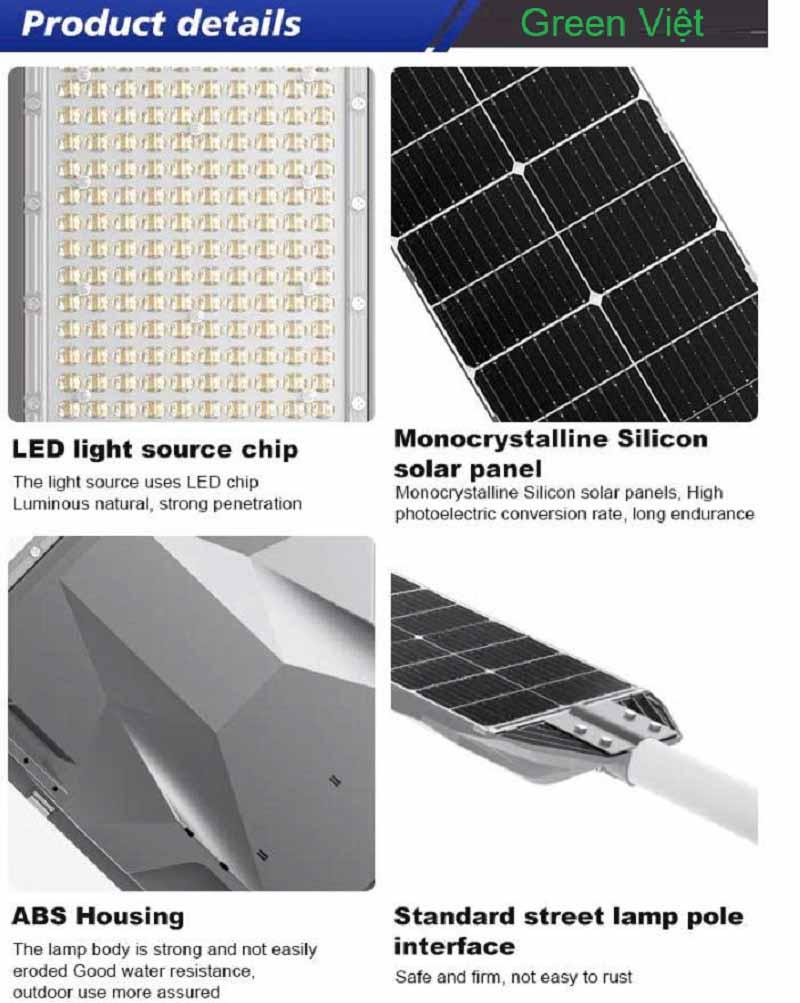 Đèn Đường LED Năng Lượng Mặt Trời