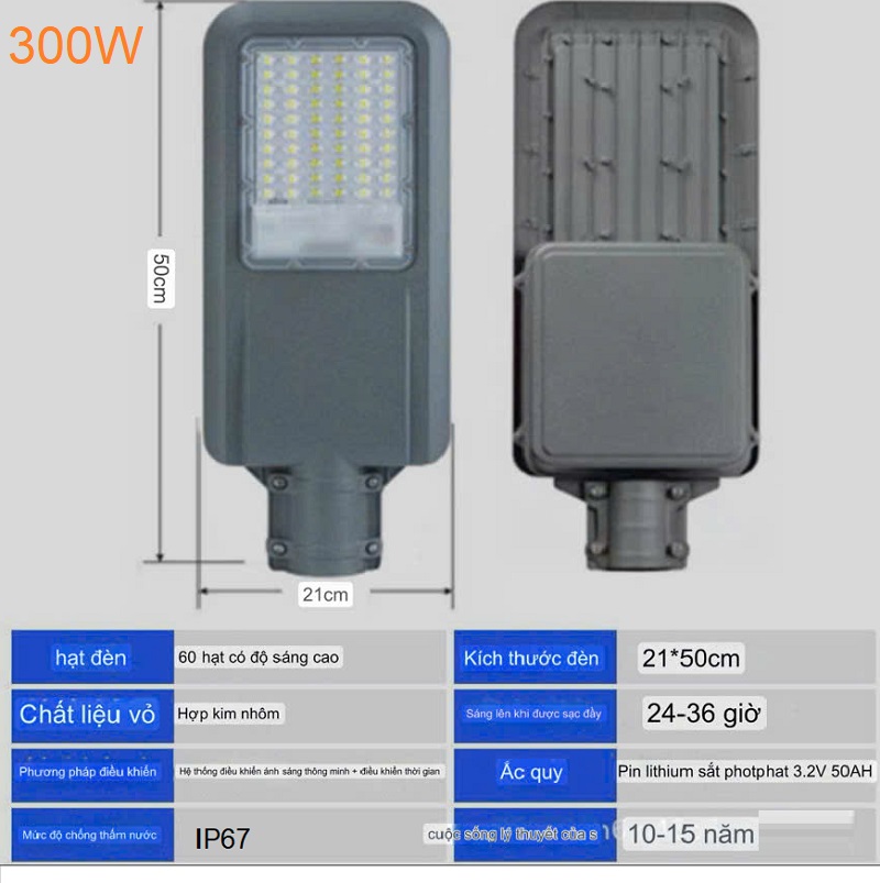 Đèn Đường Năng Lượng Mặt Trời 300W den-duong-nang-luong-mat-troi-cao-cap-300w-dct300-a