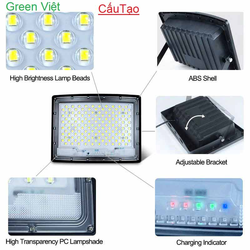 Đèn LED Năng Lượng Mặt Trời 100W den-led-nang-luong-mat-troi-100w-plv100