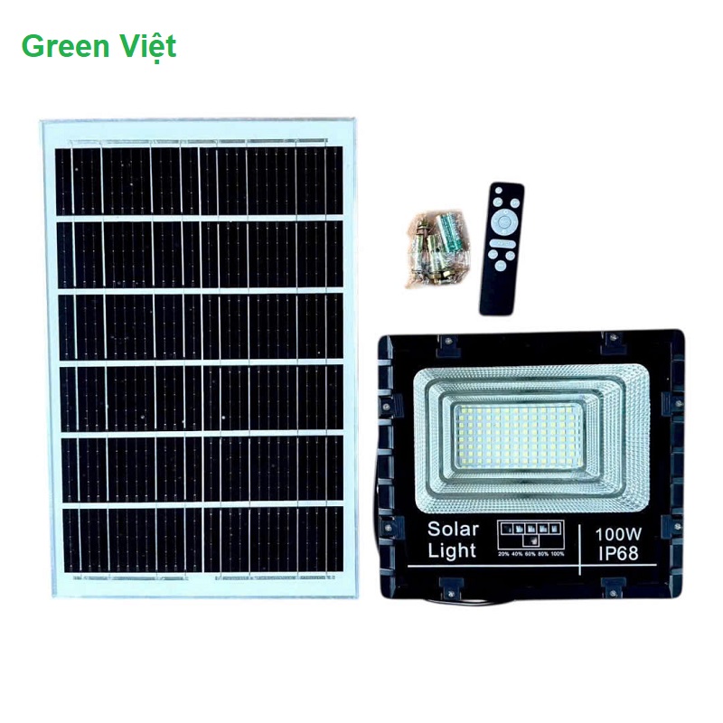Đèn pha LED năng lượng mặt trời 100W den-pha-led-nang-luong-mat-troi-100w-pl100-green-viet