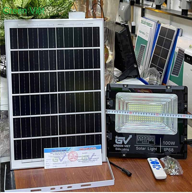 Đèn Pha Led Năng Lượng Mặt Trời 100W den-pha-led-nang-luong-mat-troi-100w-pl100-green-viet
