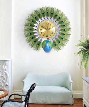 dong-ho-decor-chim-cong-treo-tuong-nghe-thuat