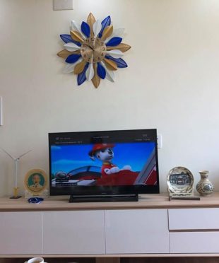 Đồng hồ nghệ thuật Hoa Vàng Cỏ Xanh và Tuyết Trắng K8081-2