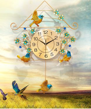 Đồng hồ treo tường Phúc K981 - Đồng Hồ Trang trí nghệ Thuật Chim Én