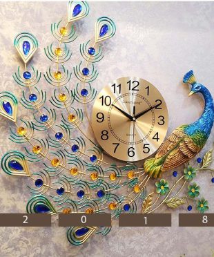 dong-ho-trang-tri-treo-tuong-nghe-thuat-phong-khach-chim-cong-gv915