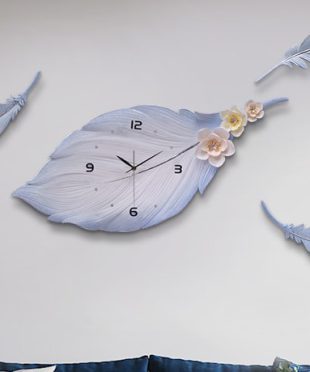 Đồng Hồ Trang Trí Tranh Phù Điêu Cao Cấp GV169 – Họa Tiết Lông Vũ Quý Tộc