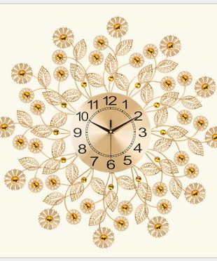 Đồng hồ nghệ thuật treo tường “Hoa vàng mấy độ” K1966