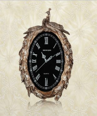 Đồng hồ trang trí đôi chim công hạnh phúc DZ368N-8005