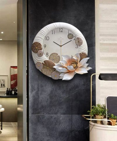 Đồng hồ trang trí khách sạn hoa sen tinh khiết ZB02A