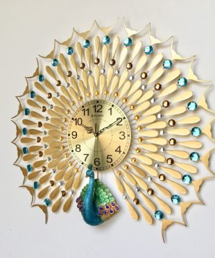 Đồng hồ treo tường decor chim công giá rẻ 2024-D12