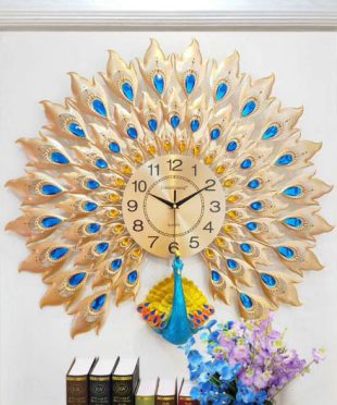 dong-ho-trang-tri-chim-cong-nghe-thuat-phong-khach-dh191