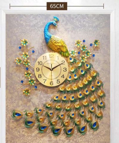 dong-ho-treo-tuong-nghe-thuat-chim-cong-dh131