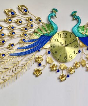 dong-ho-trang-tri-nghe-thuat-chim-cong-treo-phong-khach-t2171