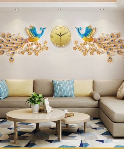 dong-ho-trang-tri-phong-khach-tt22093-chim-phuong-hoang-lua