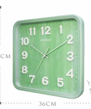 dong-ho-treo-tuong-nghe-thuat-hinh-vuong-mau-xanh-la-cay-tt22088