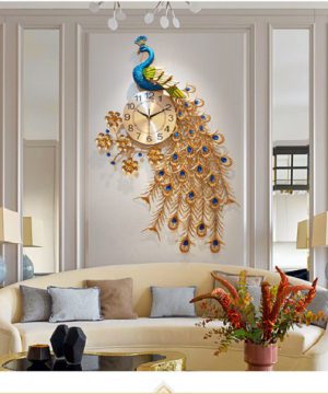 dong-ho-trang-tri-chim-cong-dhc105a