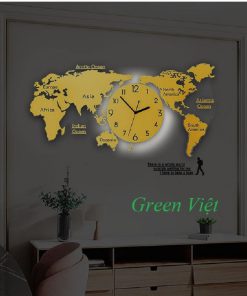 Đồng hồ treo tường trang trí bản đồ