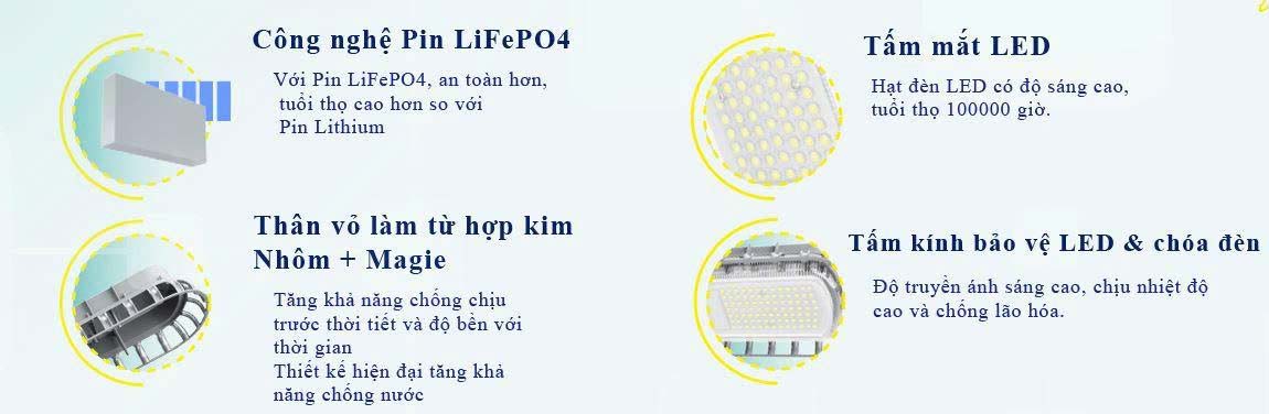 Đèn đường năng lượng mặt trời 120W