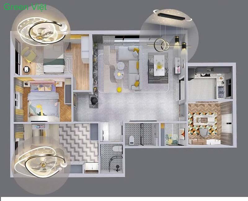 Đèn Quạt Ốp Trần