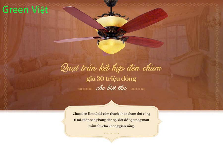 Quạt Trần Đèn quat-tran-den-nha-giau-villa