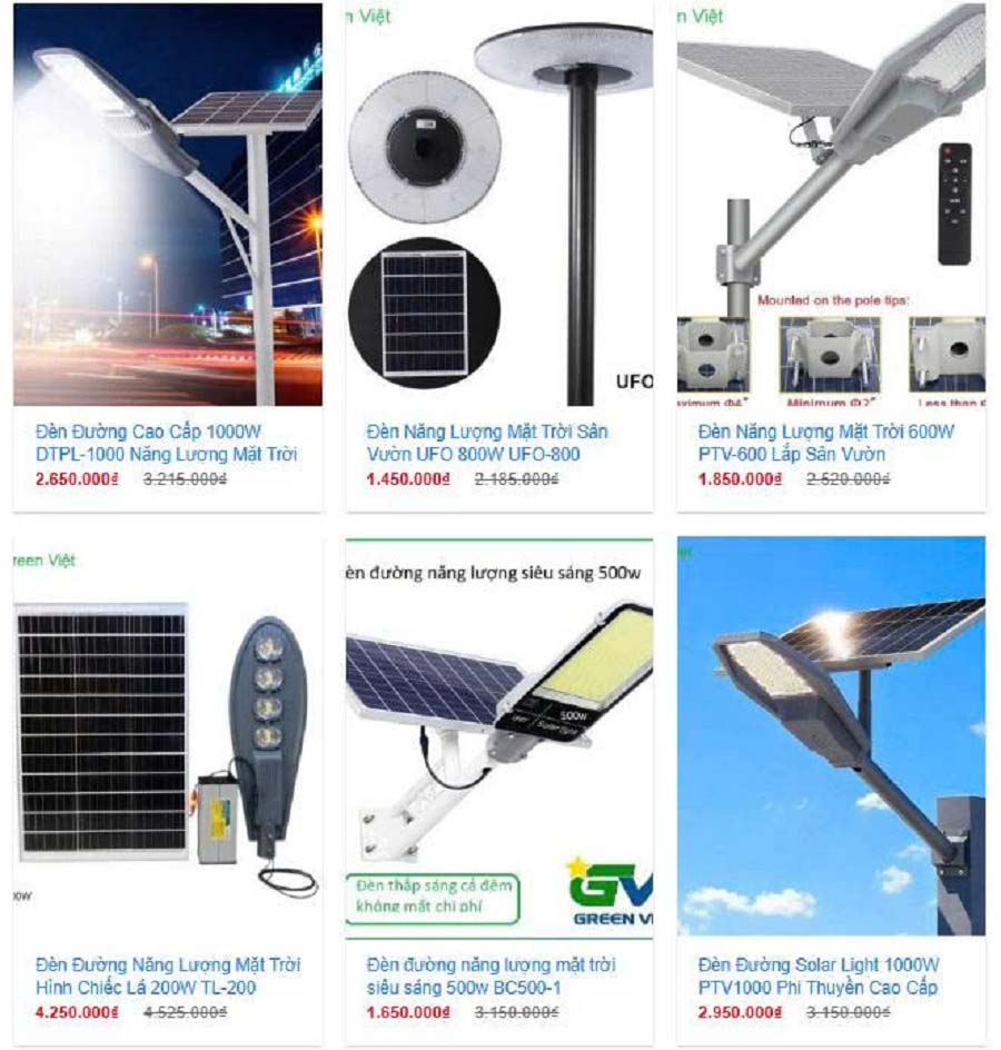Đèn Năng Lượng Mặt Trời Mới
